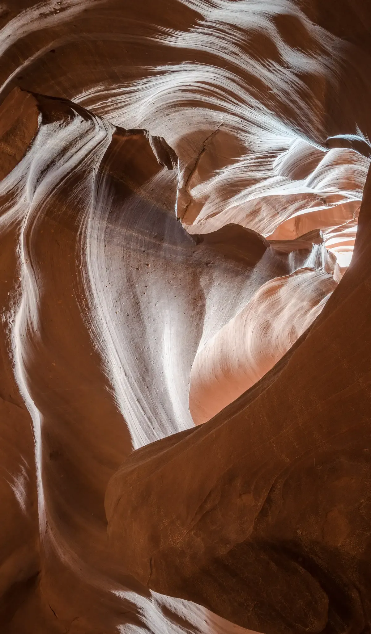 Sandstone wall formation inside Upper Antelope Canyon, a stop on an Antelope Canyon tour from Las Vegas, Page, Arizona.